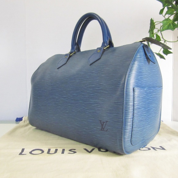 Louis Vuitton Handbags - Louis Vuitton Speedy 30 Epi Blue